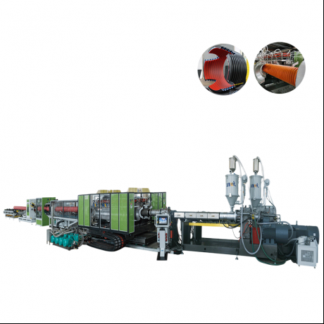 HDPE / PP / PVC Horizontal Type Double Wall masenke a Pipe Extrusion Line